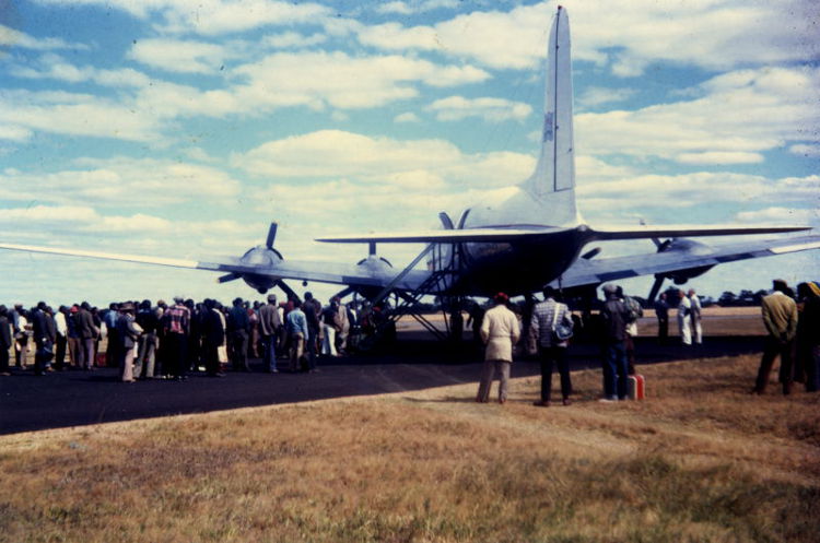 Mine Workers boarding the DC-4